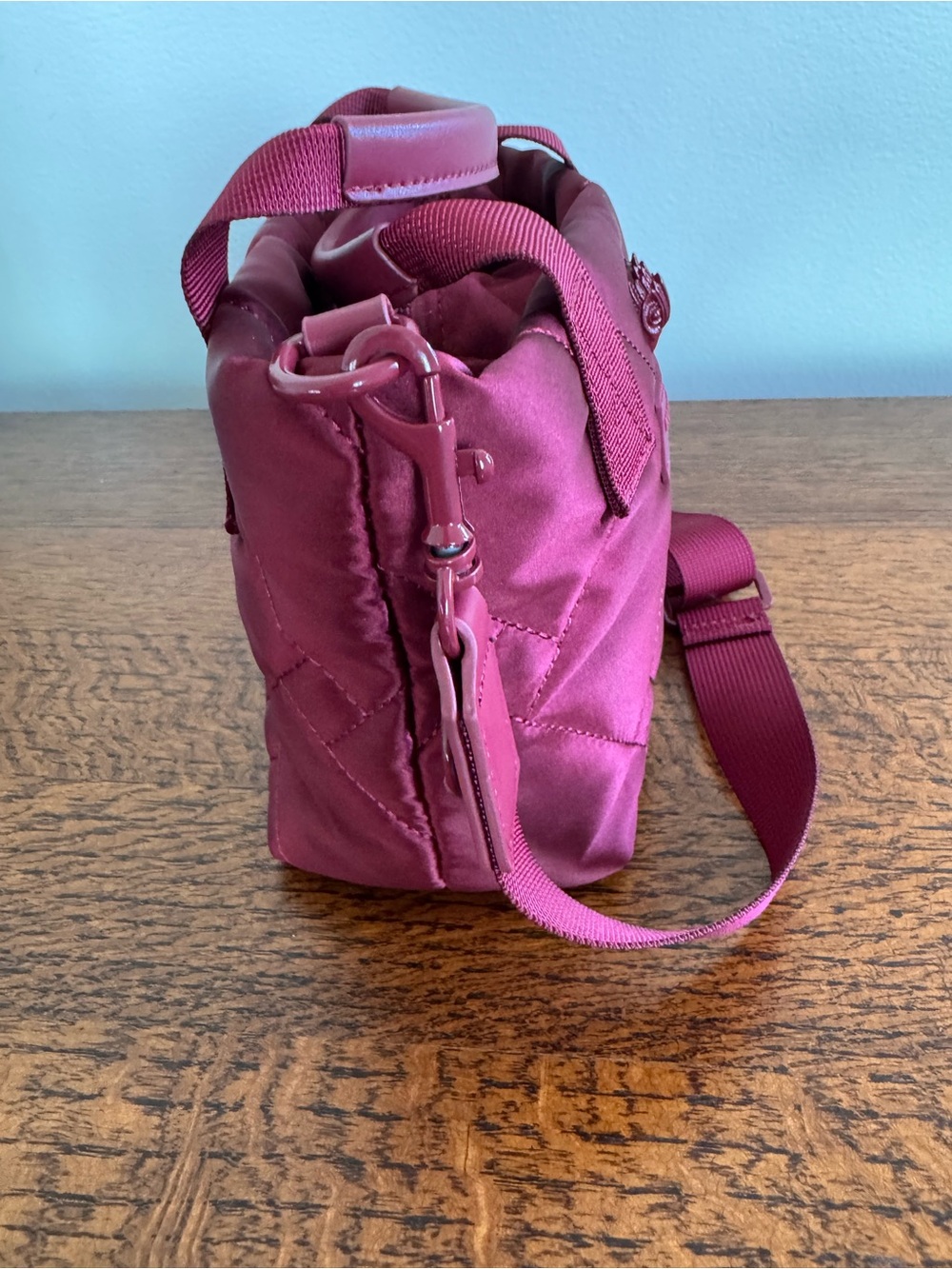 Kurt Geiger Quilted XS Crossbody Bag in Deep Berry - Picture 5 of 11